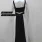 LUXE Black White Panel Cut-Out Gown