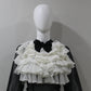 Black White Ruffle Drama Top