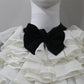 Black White Ruffle Drama Top