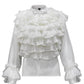 White Ruffle Drama Top