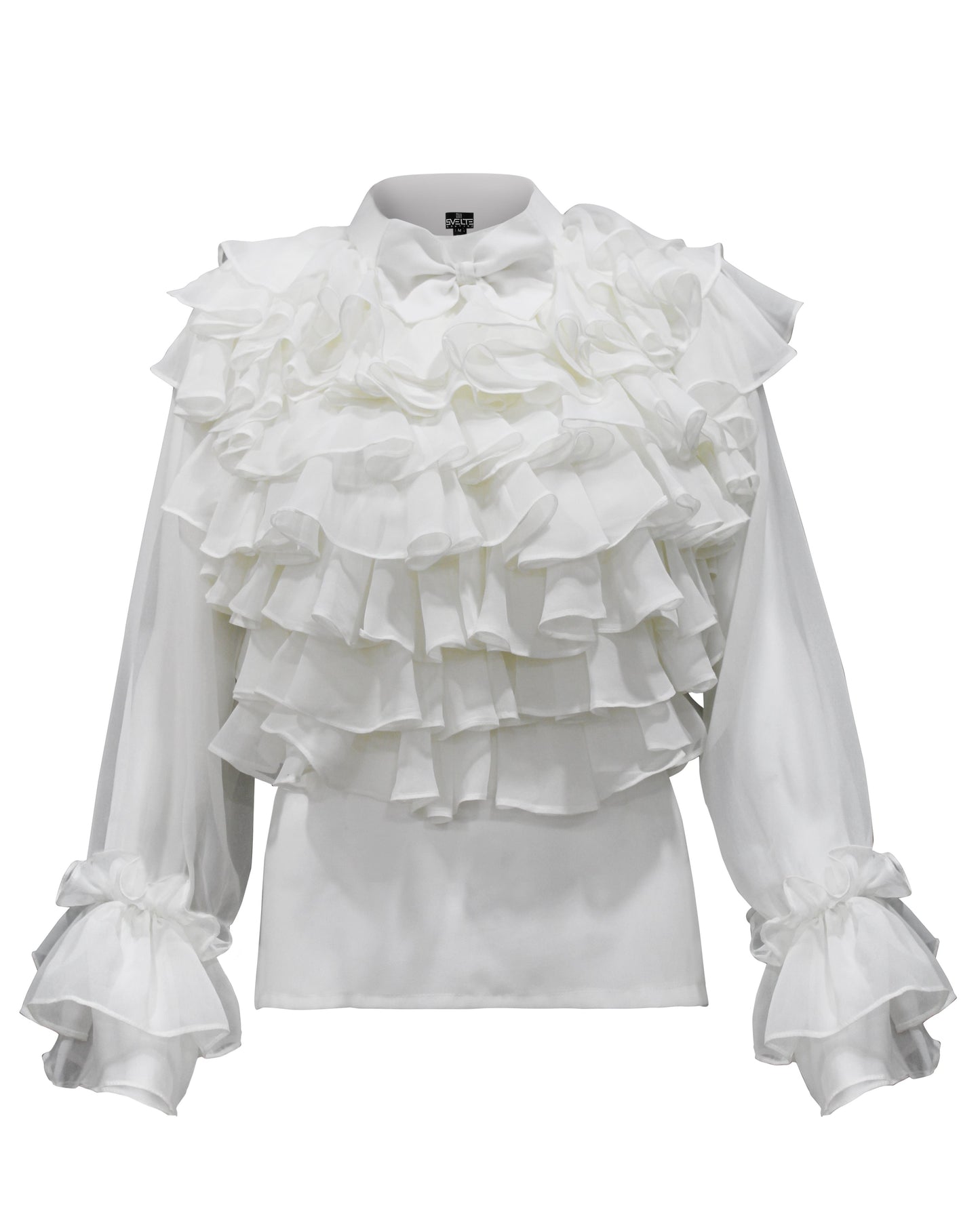 White Ruffle Drama Top