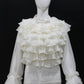 White Ruffle Drama Top