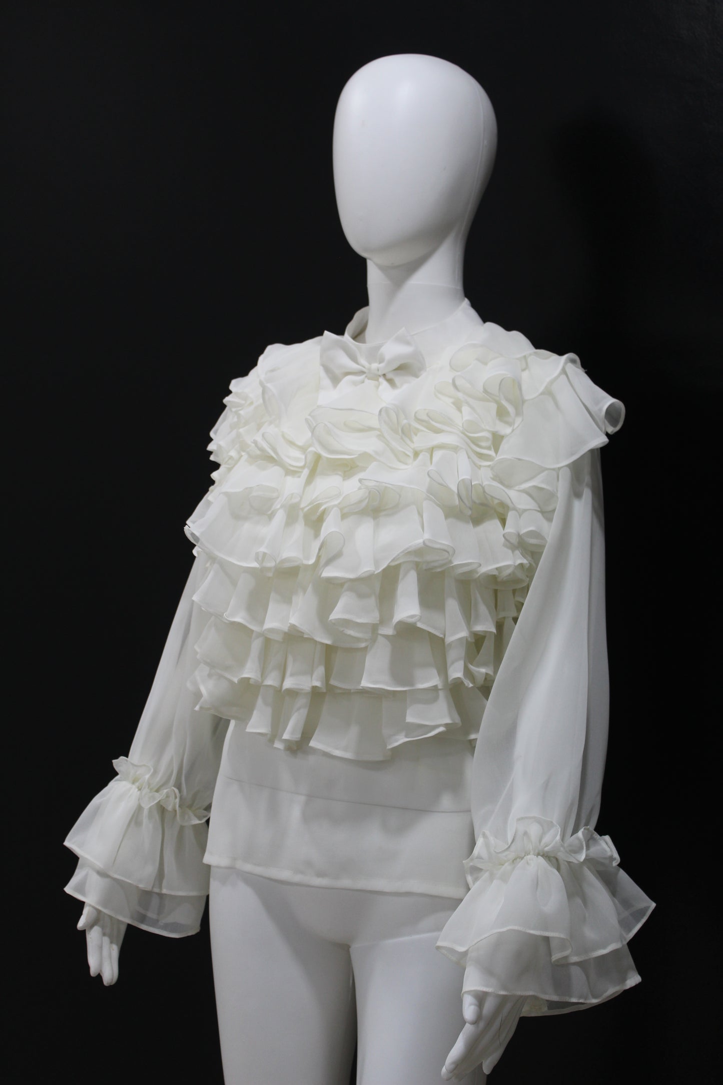 White Ruffle Drama Top