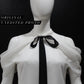 White Bow Cold Shoulder Layered Top