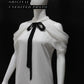 White Bow Cold Shoulder Layered Top
