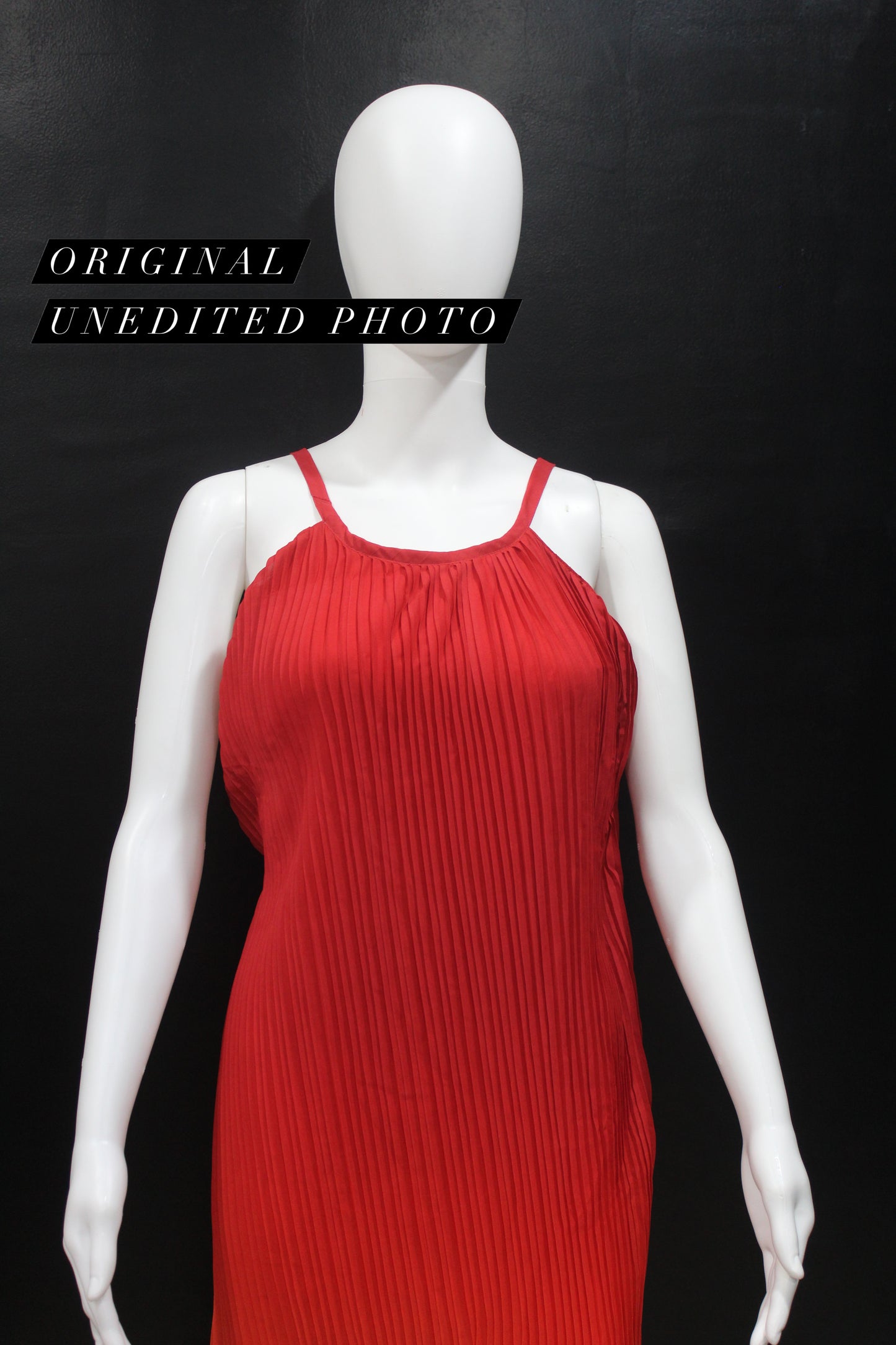 CLEARANCE - Ombre Pleated Red Yellow Spaghetti Maxi