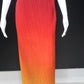 CLEARANCE - Ombre Pleated Red Yellow Spaghetti Maxi