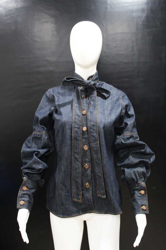 CLEARANCE - Denim Vintage Sleeve Top
