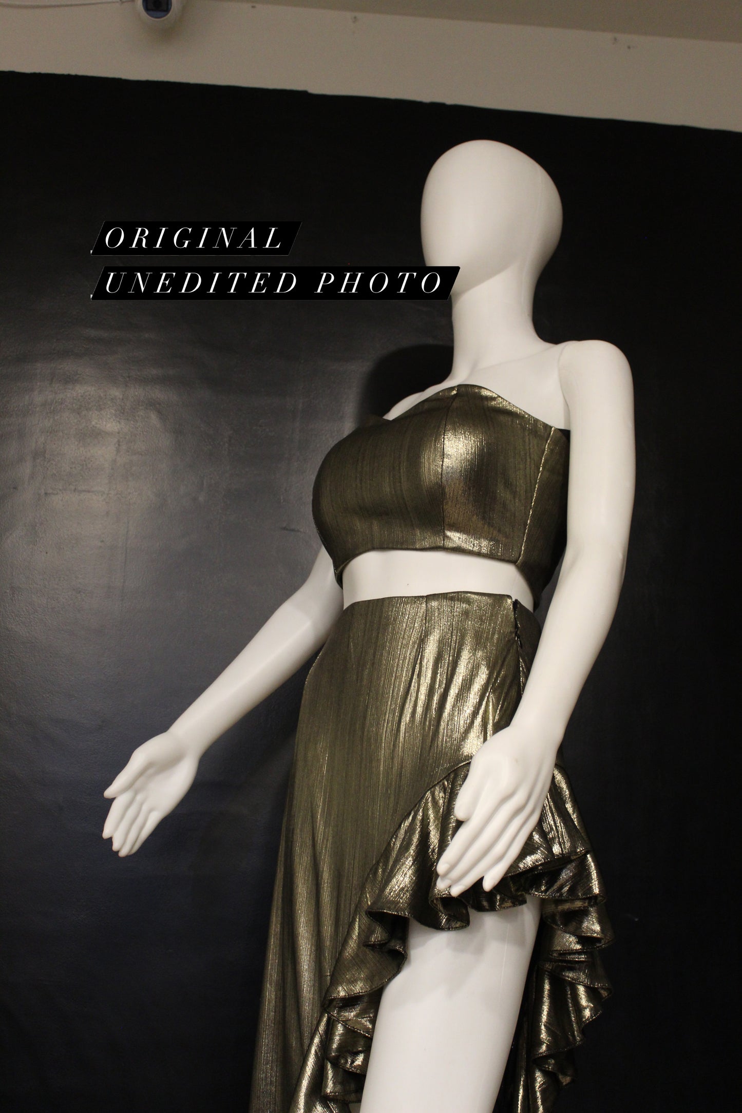 LUXE Gold Metallic Vintage Ruffle Coord