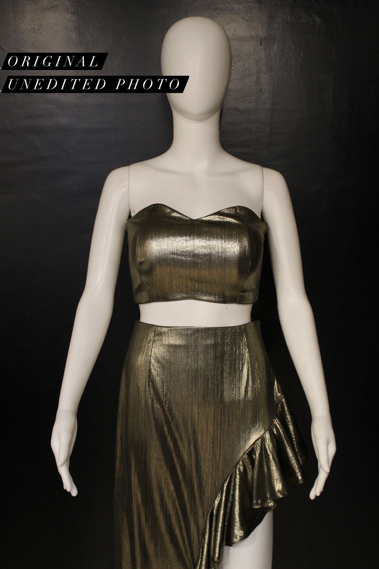 LUXE Gold Metallic Vintage Ruffle Coord