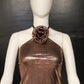 CLEARANCE - Champagne Metal Rose Dress