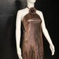 CLEARANCE - Champagne Metal Rose Dress