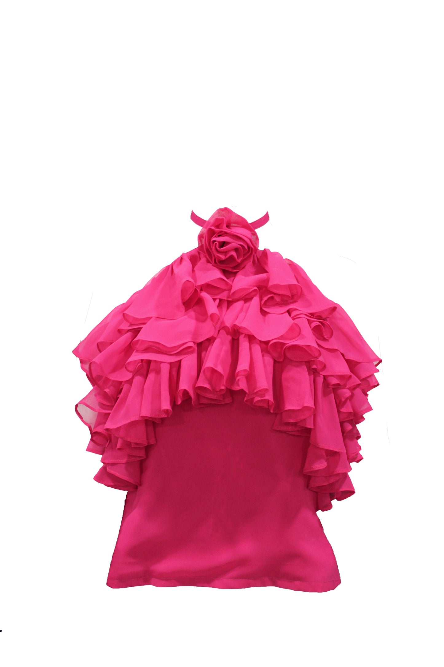 Pink Ruffle Halter Top