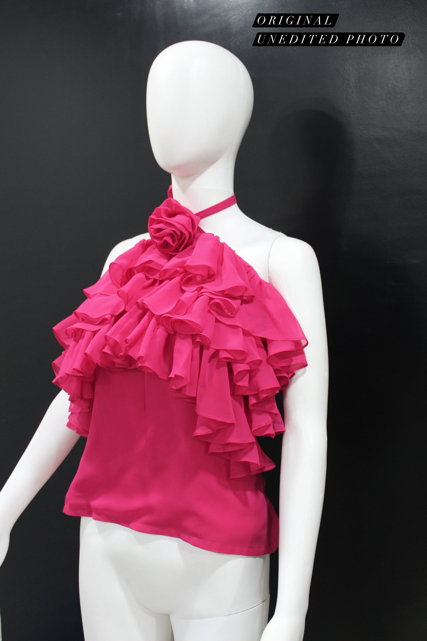 Pink Ruffle Halter Top