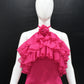 Pink Ruffle Halter Top