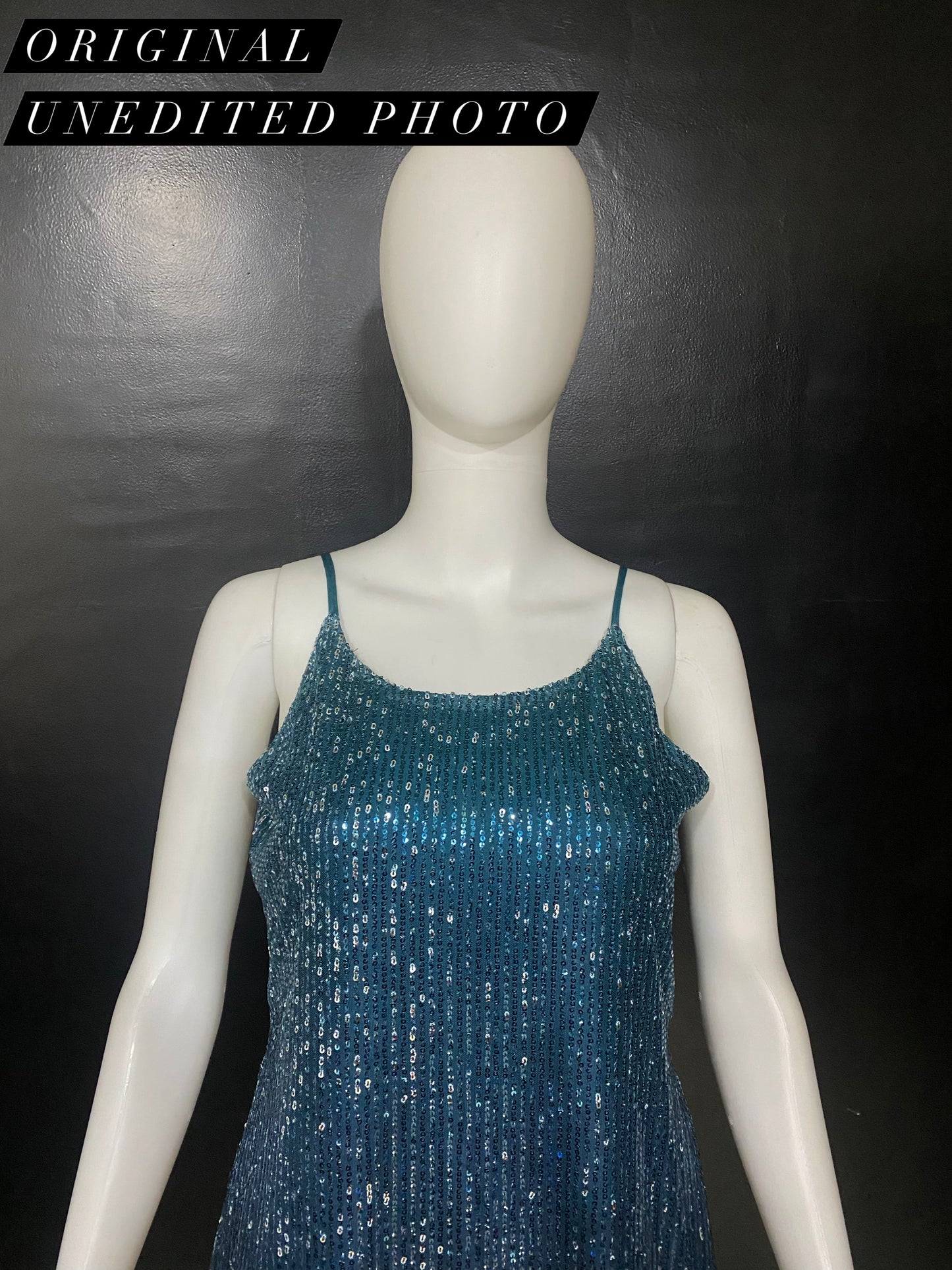 CLEARANCE - Sequins Blue Ombre Gown