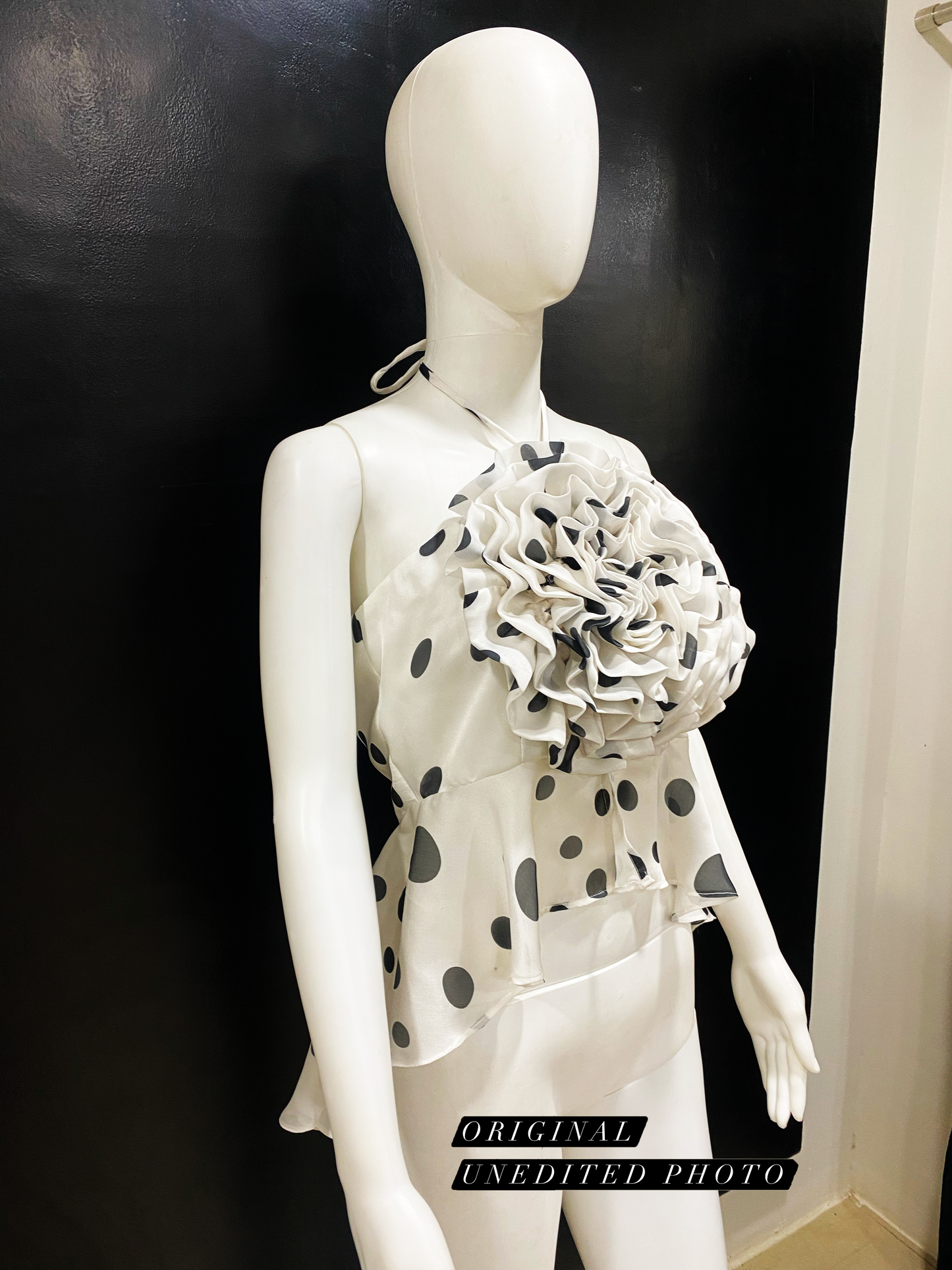 Polka Ruffle Flower Top