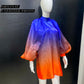 Glass Ombre Blue Orange Retro Puff Dress