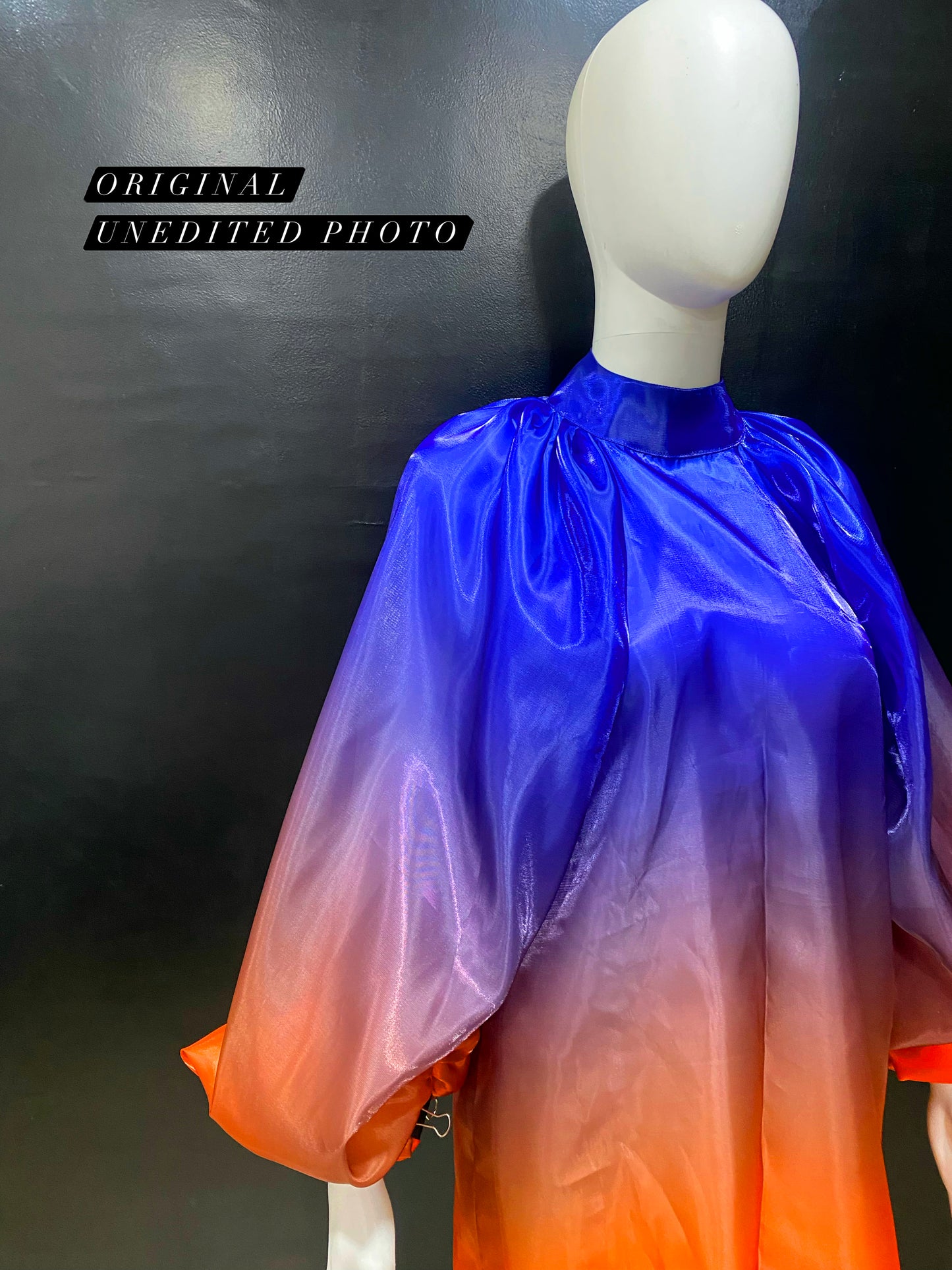 Glass Ombre Blue Orange Retro Puff Dress