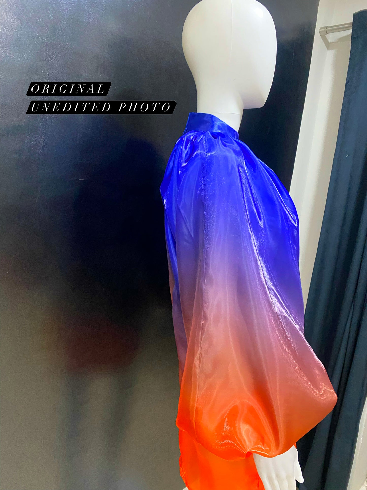 Glass Ombre Blue Orange Retro Puff Dress