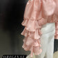 Coral Ruffle Sleeve Drama Top