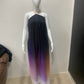 Midnight Black Purple Ombre Halter Gown