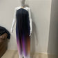 Midnight Black Purple Ombre Halter Gown