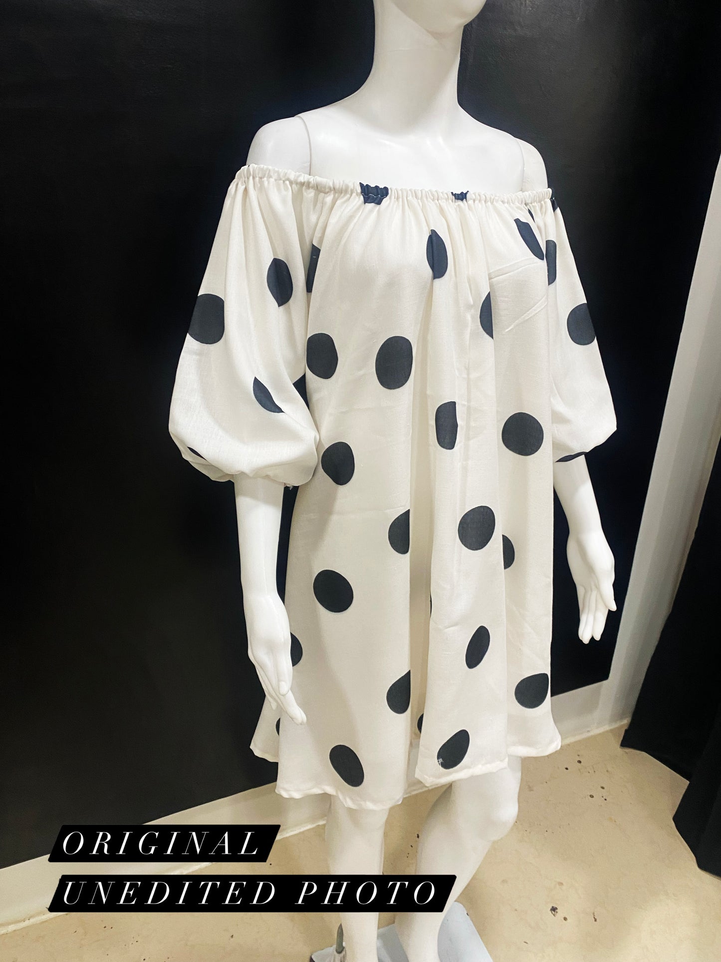 Polka Off Shoulder Dress