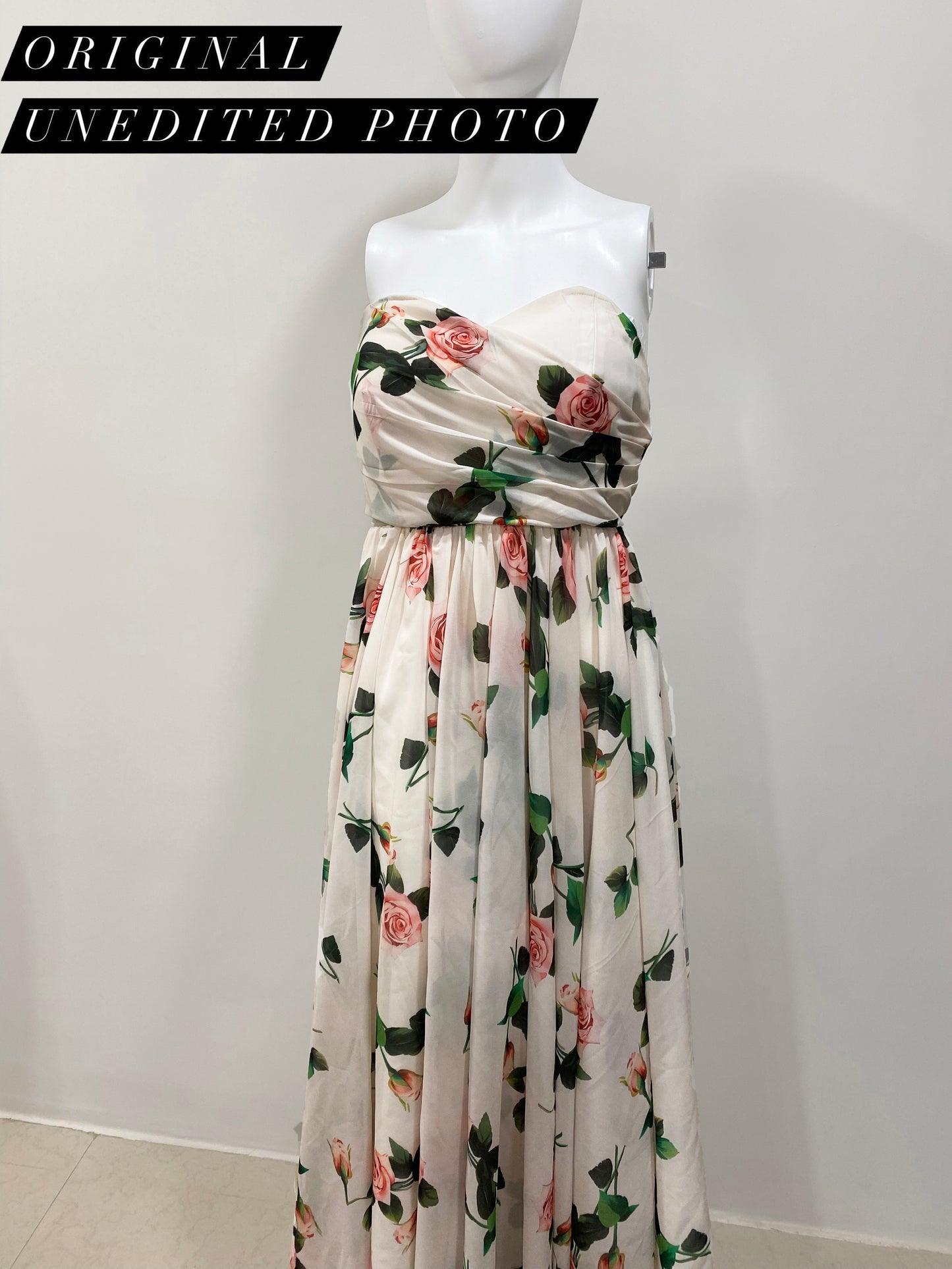 LUXE Rose Tube Midi Dress