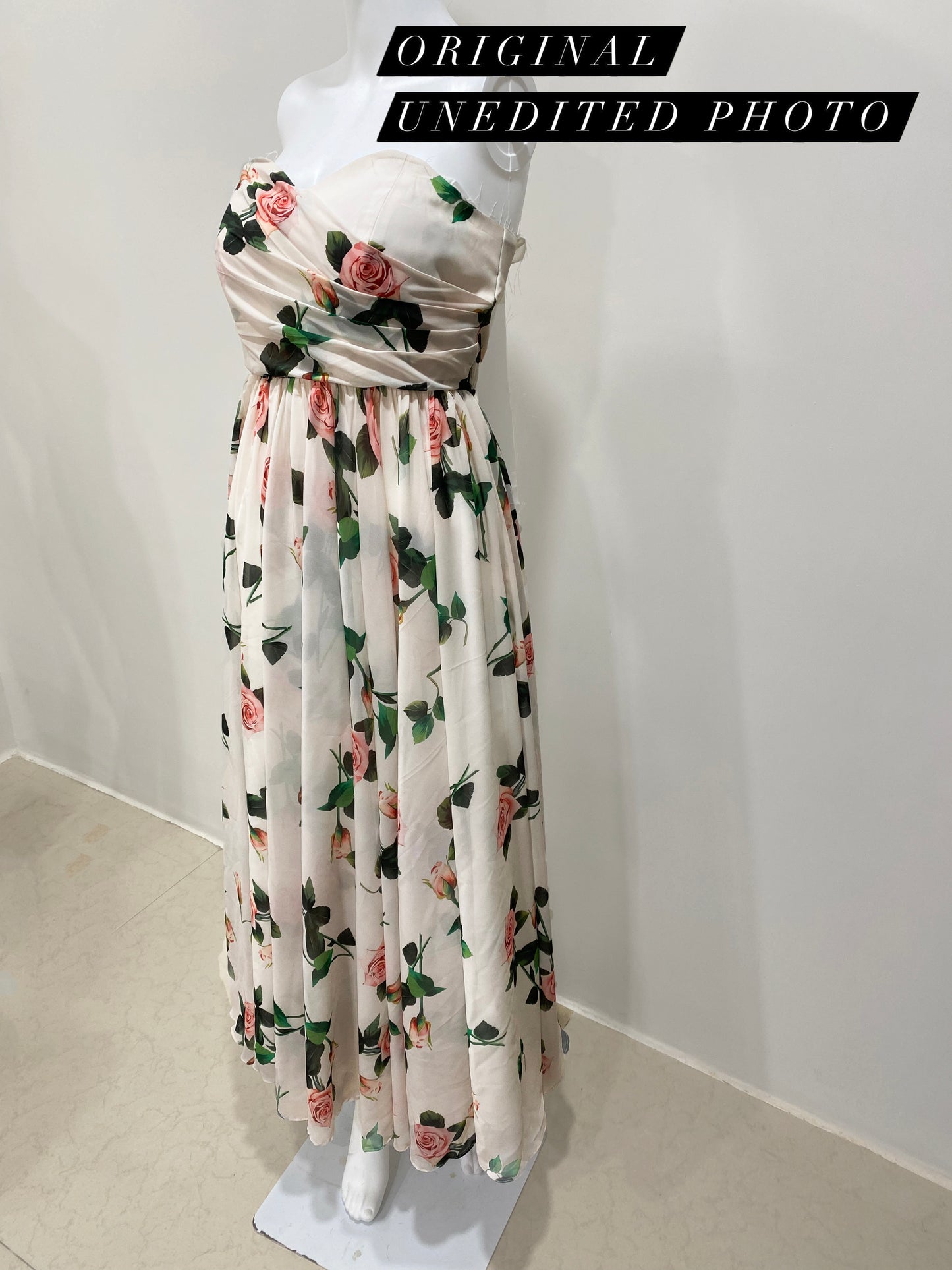 LUXE Rose Tube Midi Dress