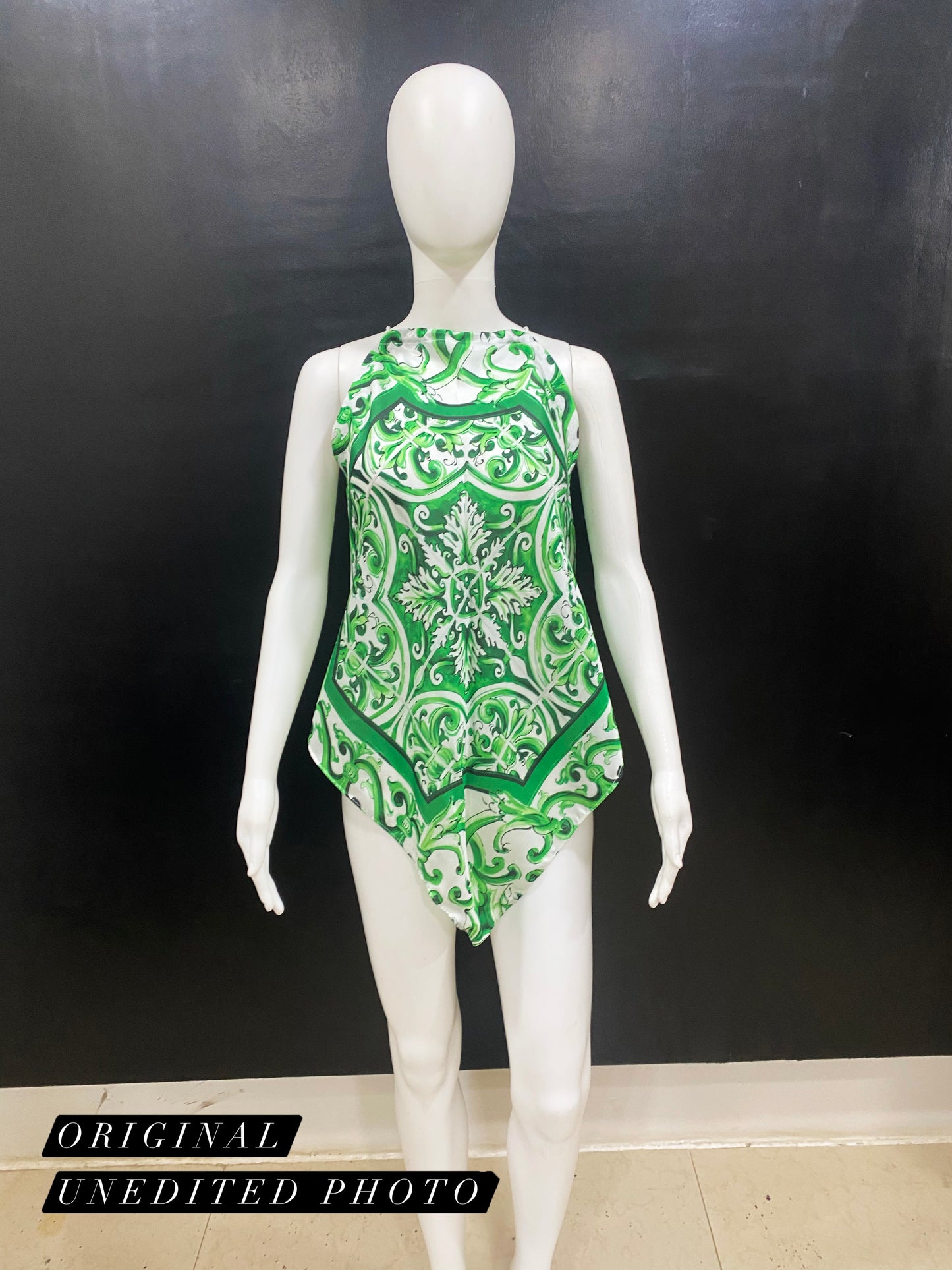 Majolica Green Handkerchief Top