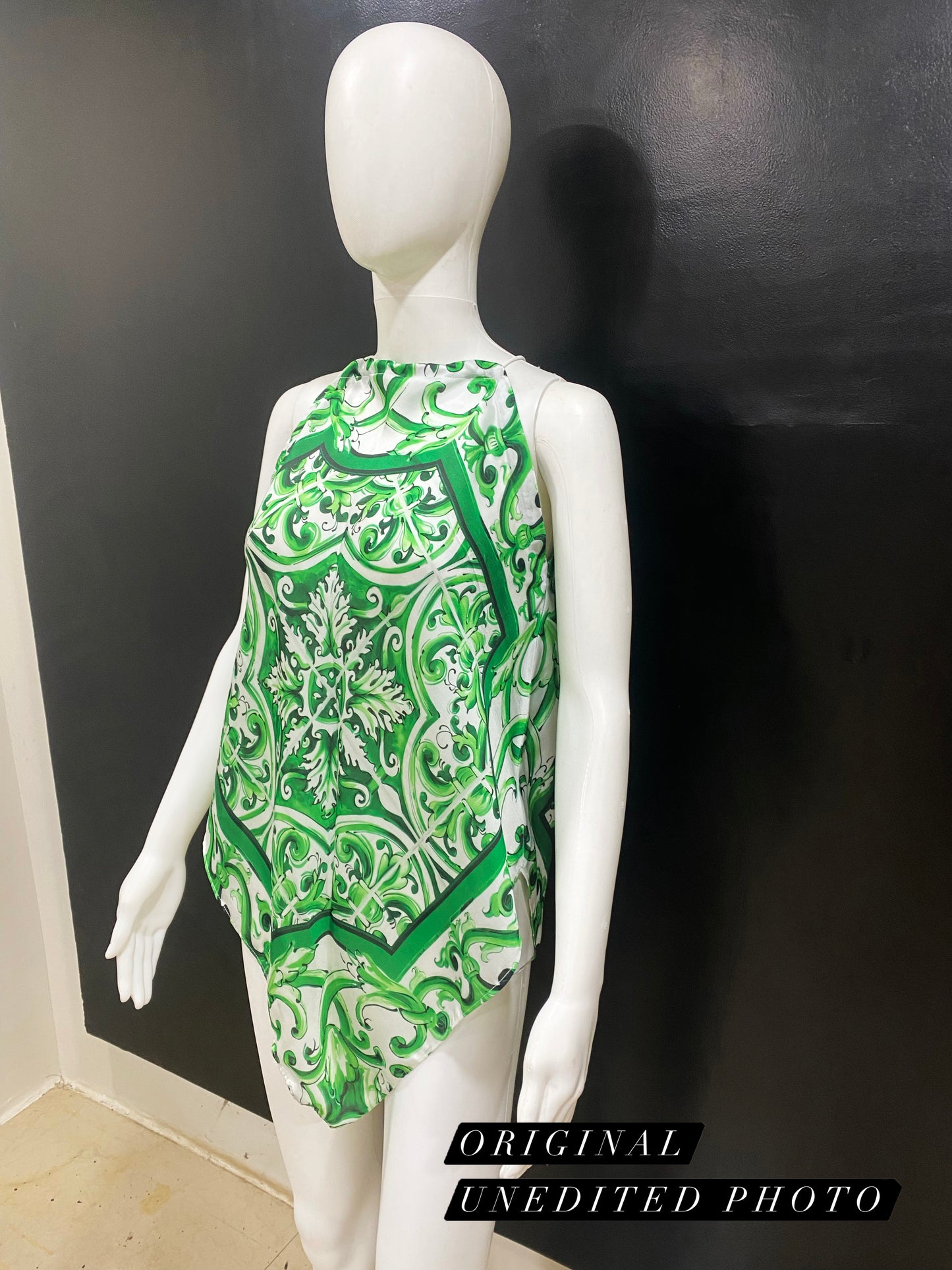 Majolica Green Handkerchief Top