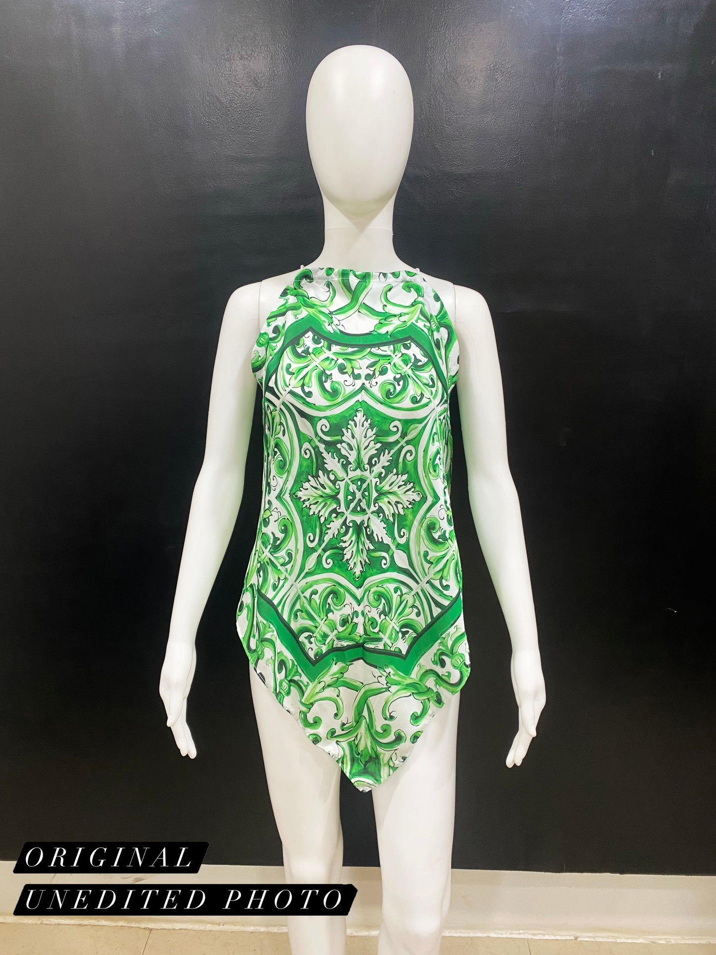 Majolica Green Handkerchief Top