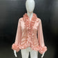 Coral Ruffle Neck Top