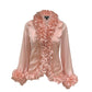 Coral Ruffle Neck Top