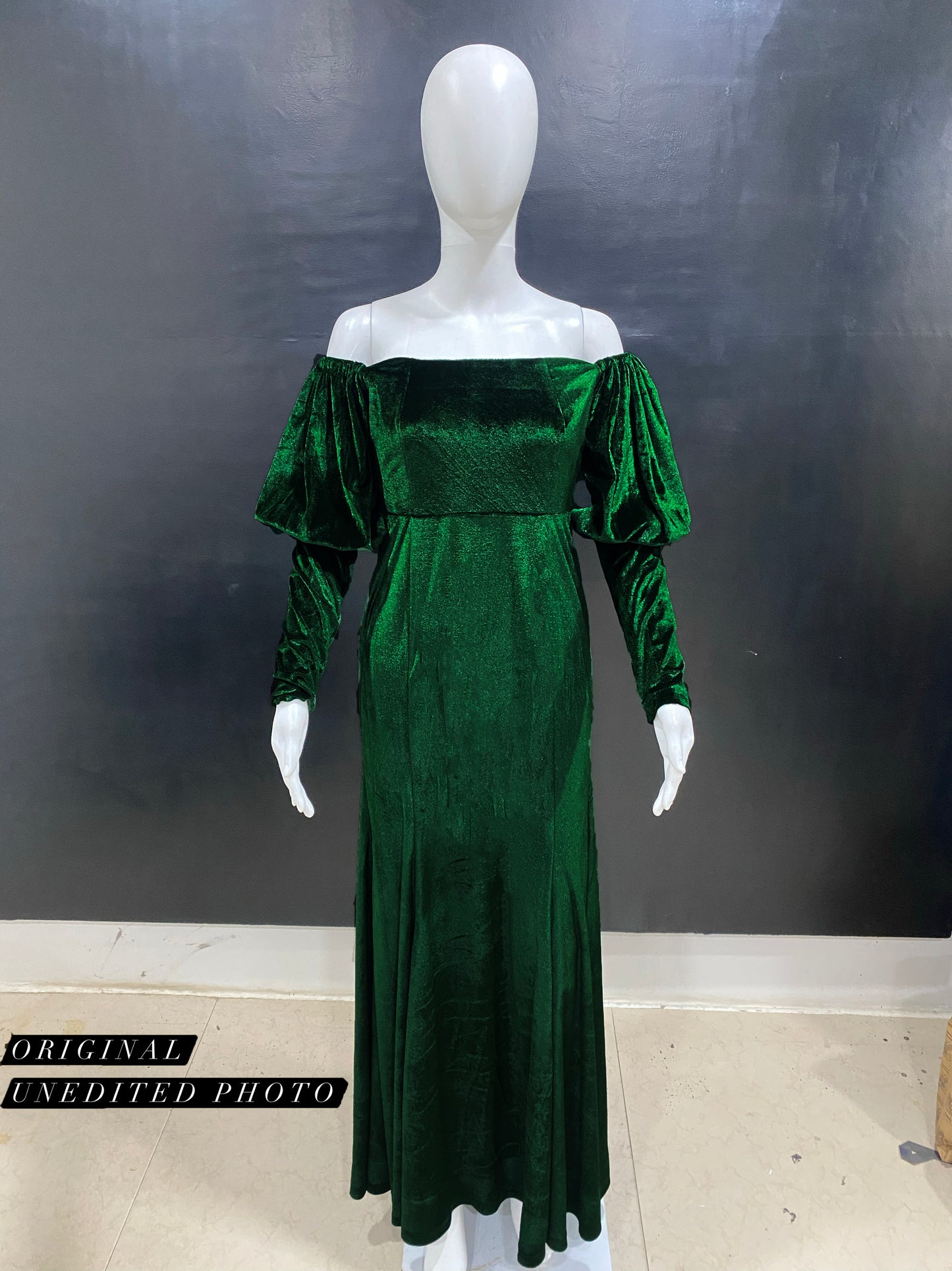 Vintage Retro Emerald Velvet Dress