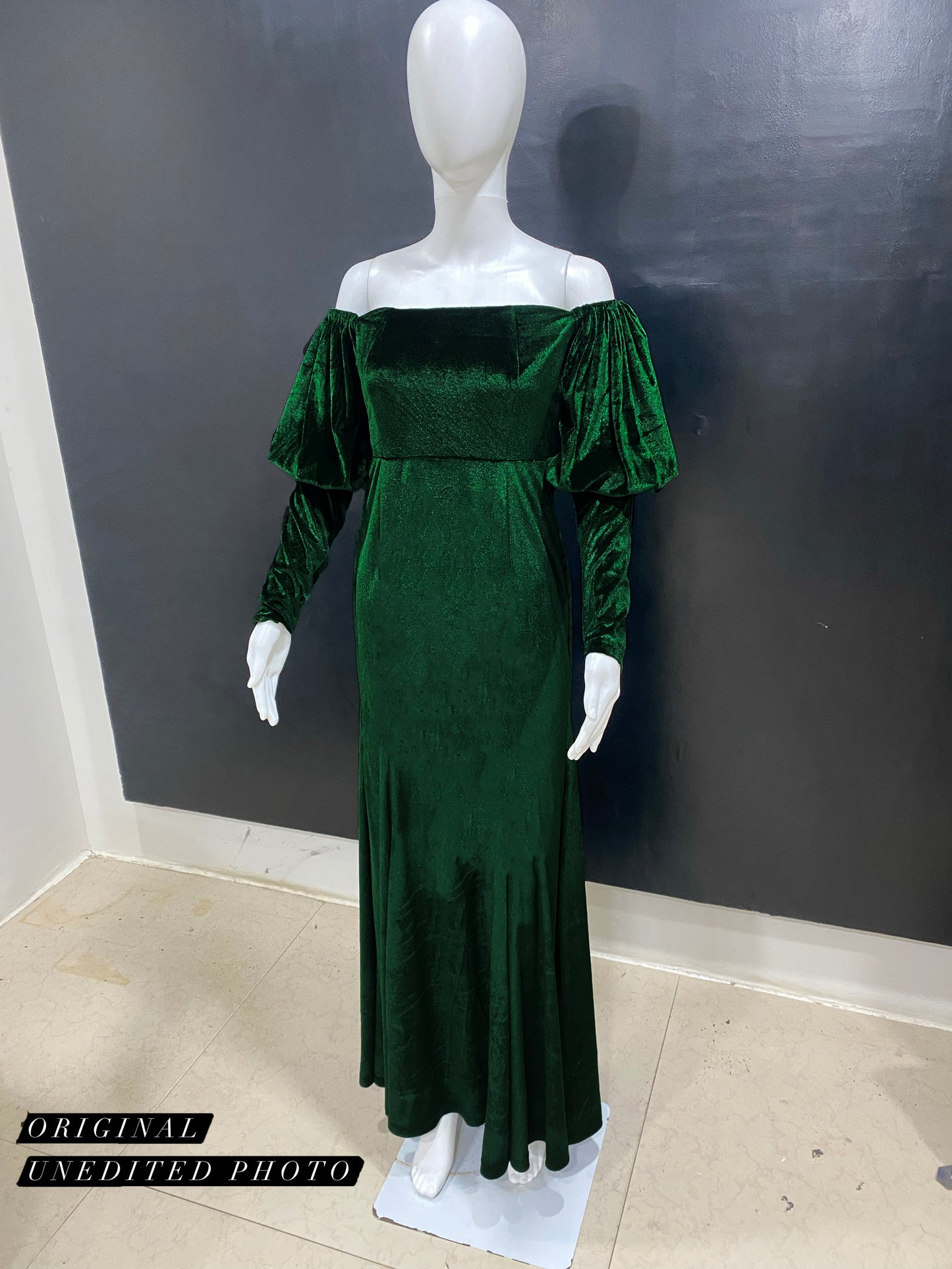 Vintage Retro Emerald Velvet Dress