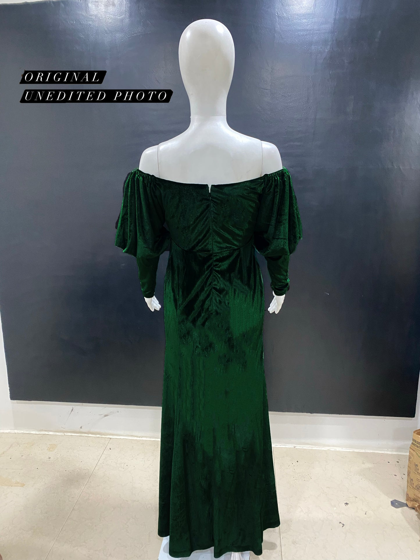 Vintage Retro Emerald Velvet Dress