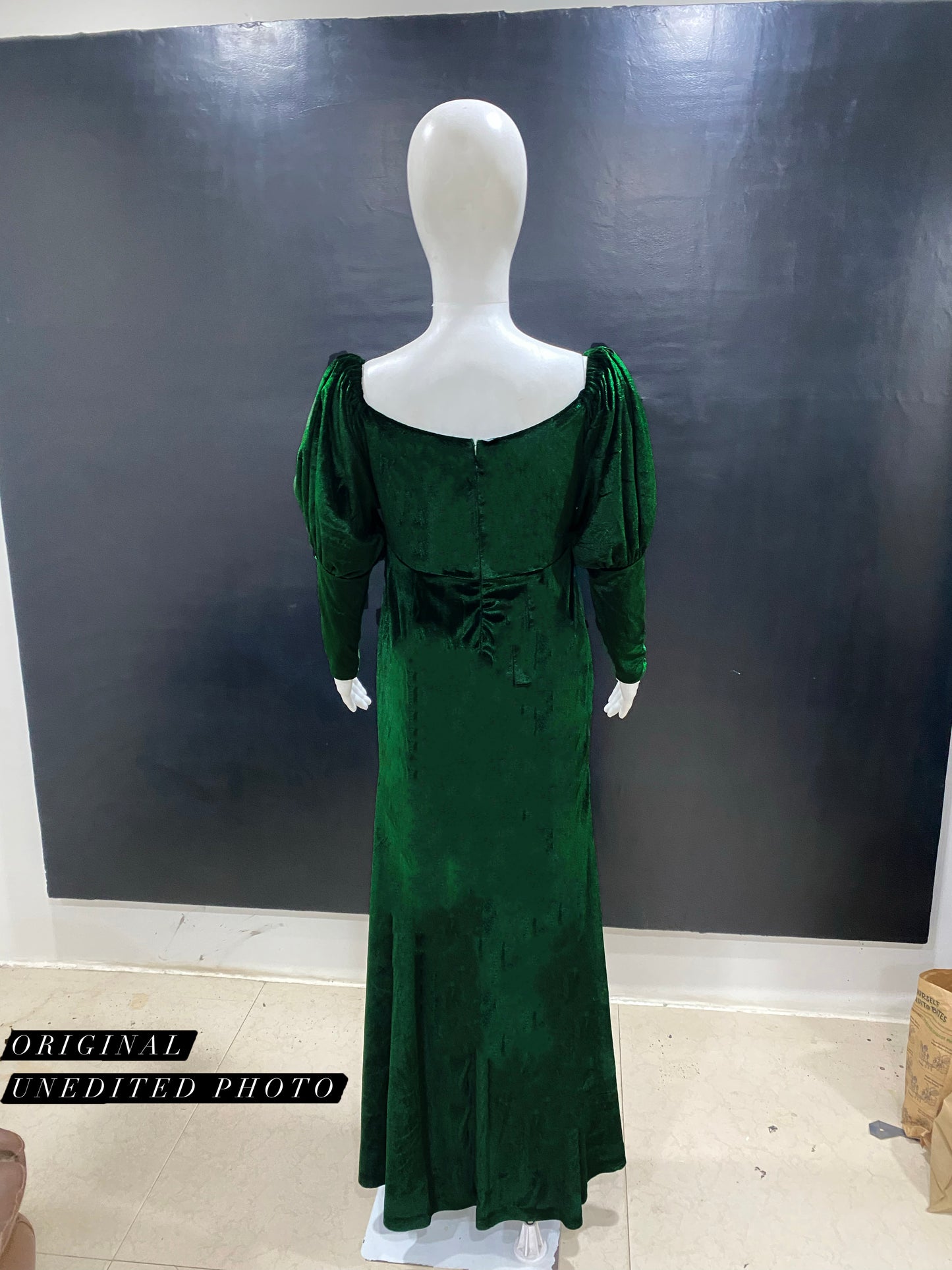 Vintage Retro Emerald Velvet Dress