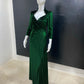 Emerald Vintage Neck Velvet Dress