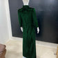 Emerald Vintage Neck Velvet Dress