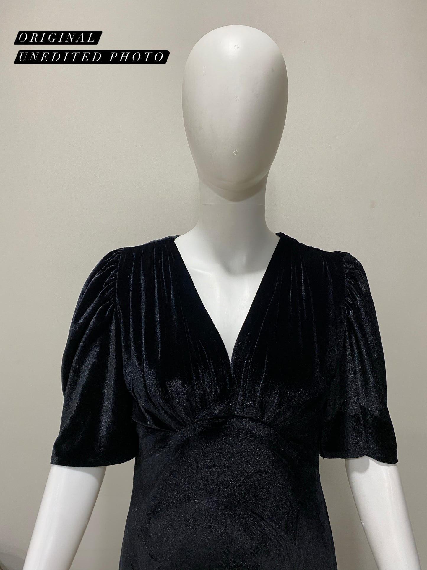 Vintage Sleeve Black Velvet Dress