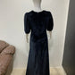 Vintage Sleeve Black Velvet Dress
