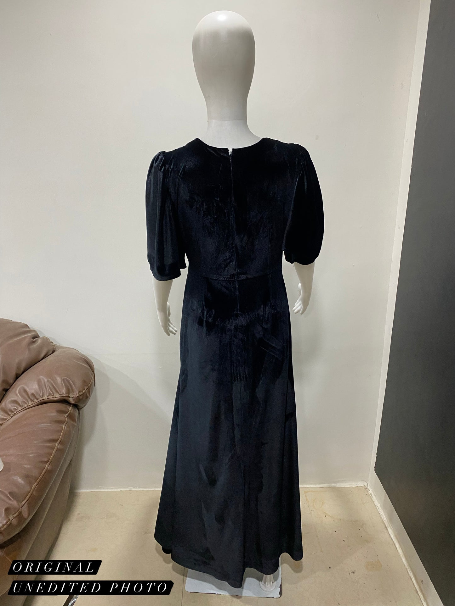 Vintage Sleeve Black Velvet Dress