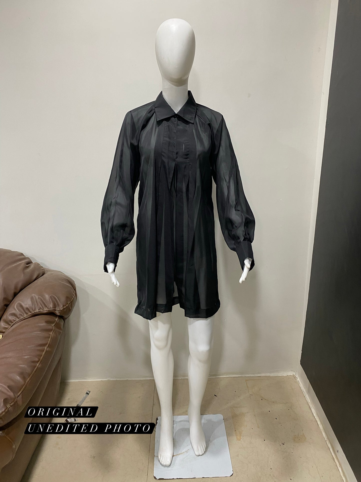 Black Sheer Shirt Dress