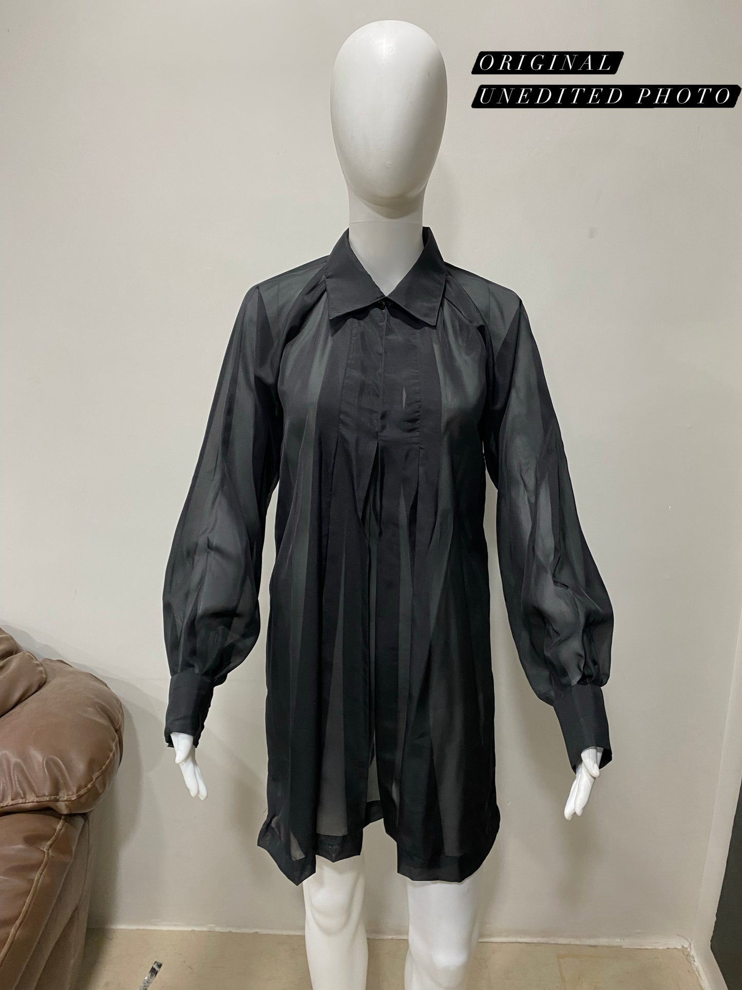 Black Sheer Shirt Dress