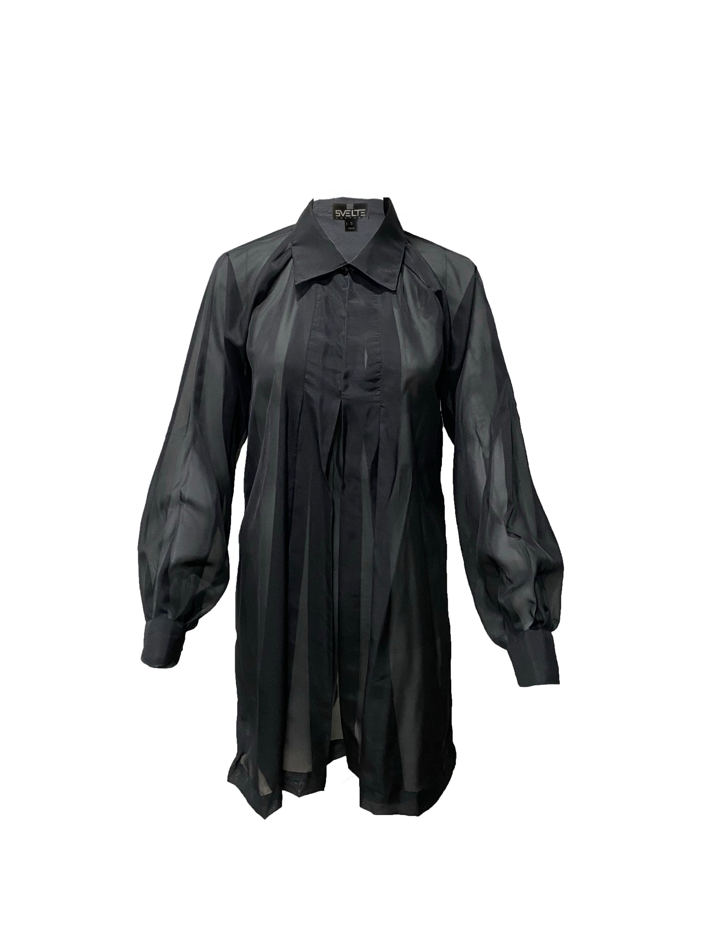 Black Sheer Shirt Dress