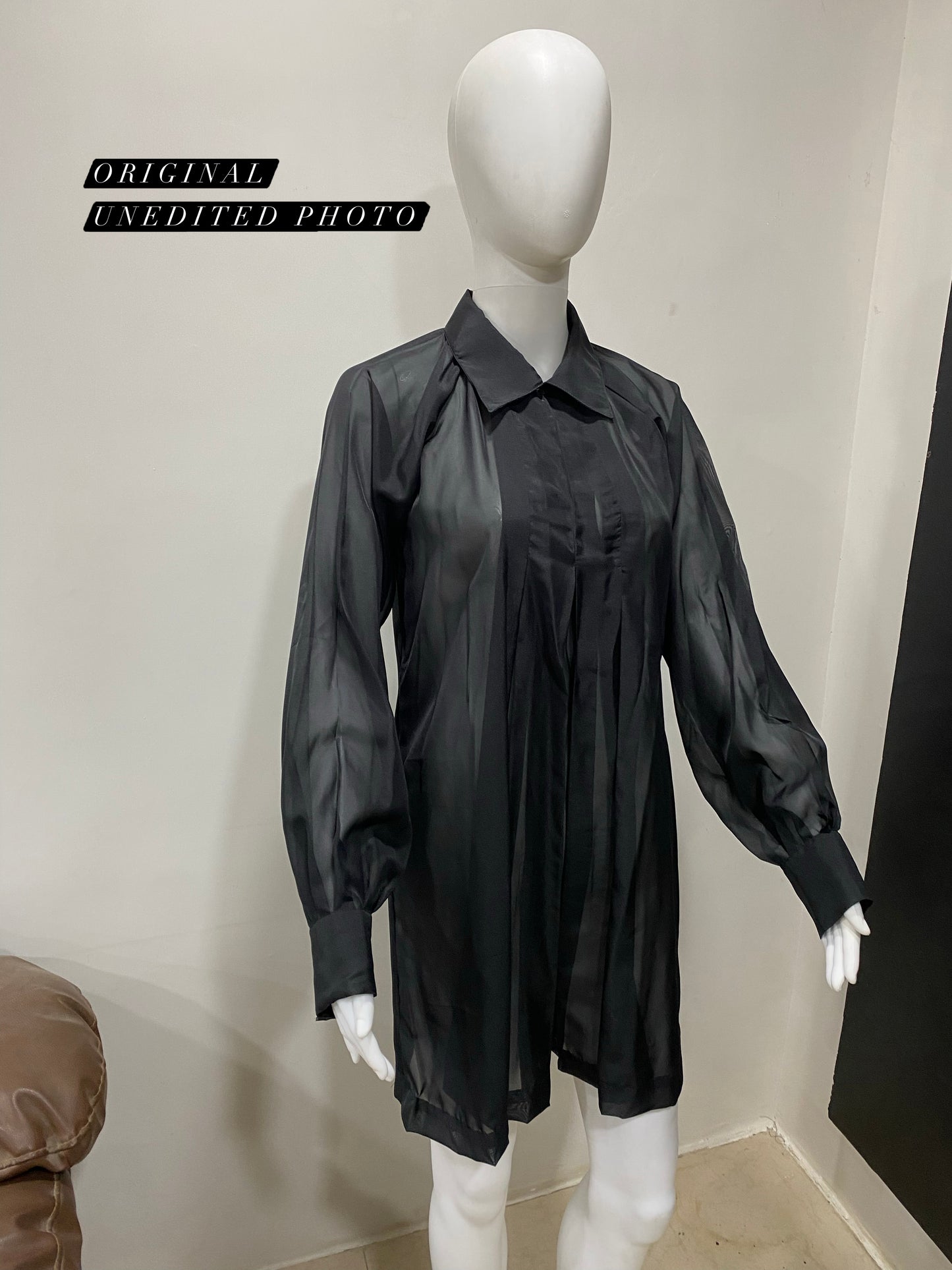Black Sheer Shirt Dress