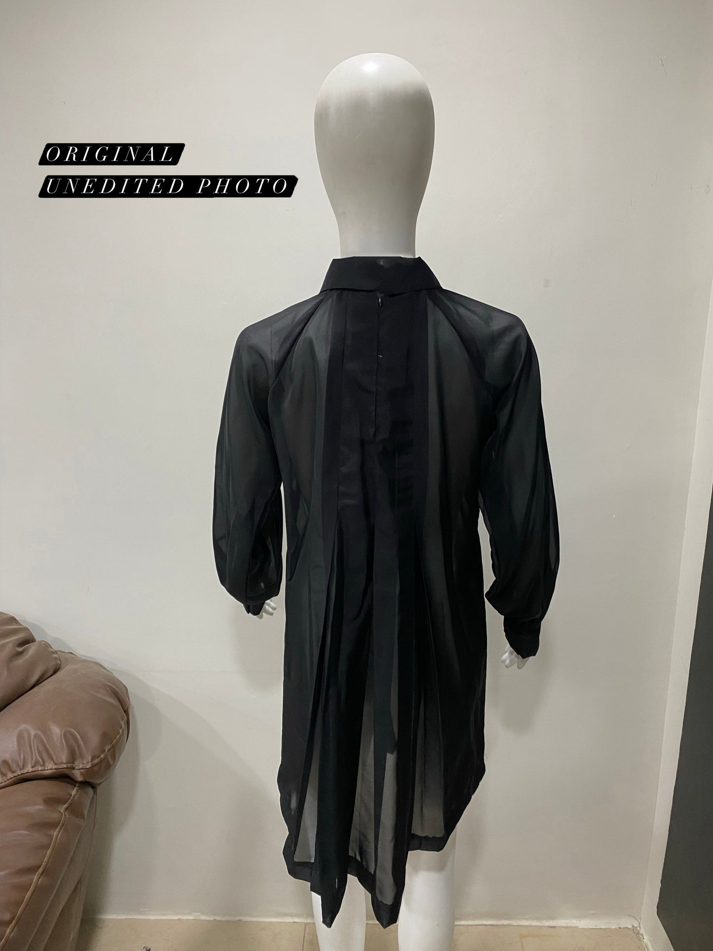 Black Sheer Shirt Dress