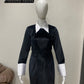 LUXE Black White Collar Cuff Gown